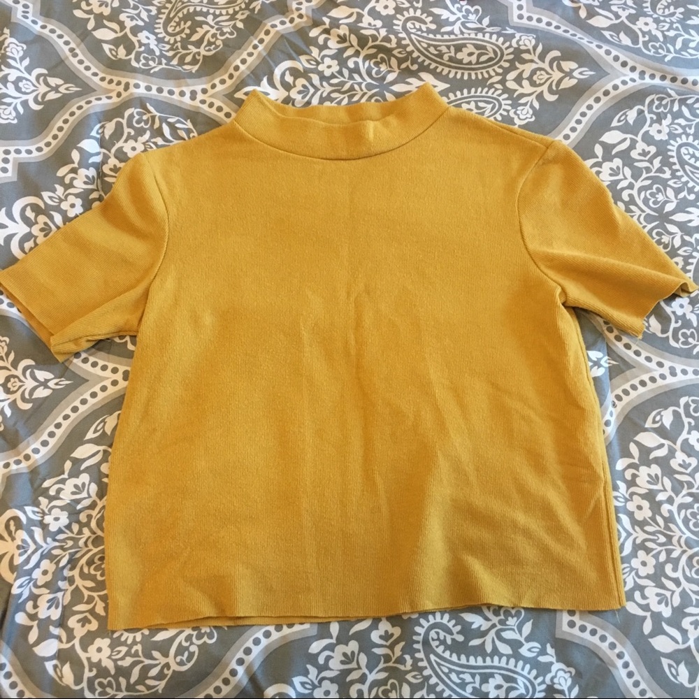 Zara Mustard color short sleeved Sweater